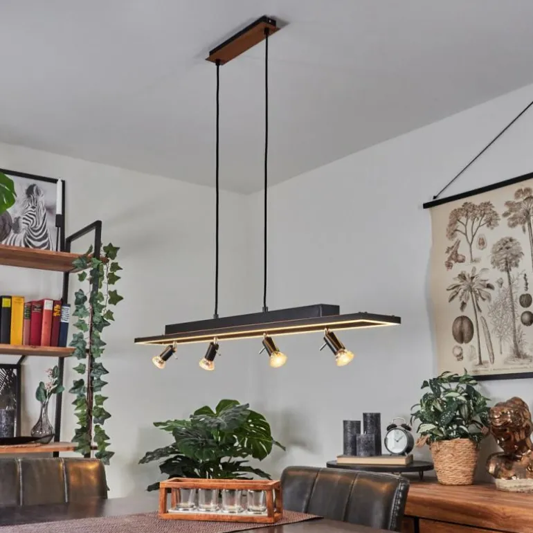 Suspension Deadwood LED Brun, Couleur bois, 5 lumières