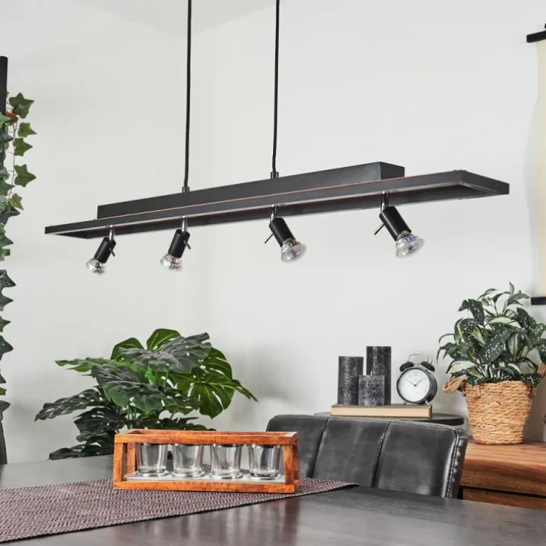 Suspension Deadwood LED Brun, Couleur bois, 5 lumières