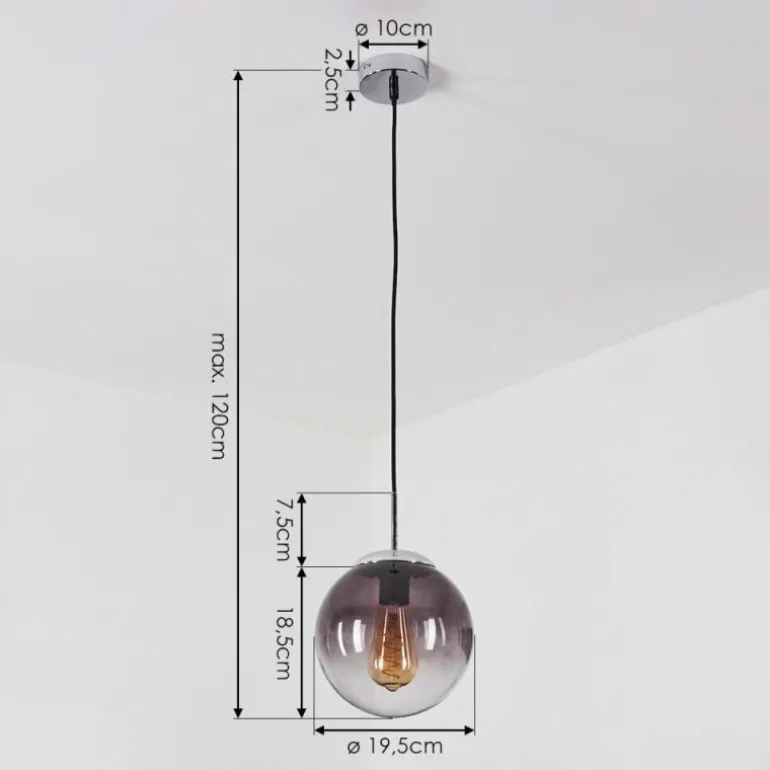 Suspension Degevos Chrome, 1 lumière