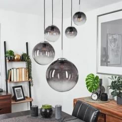 Suspension Degevos Chrome, 5 lumières