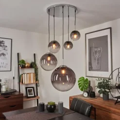 Suspension Degevos Chrome, 5 lumières