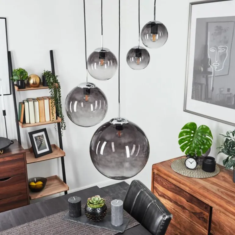 Suspension Degevos Chrome, 5 lumières