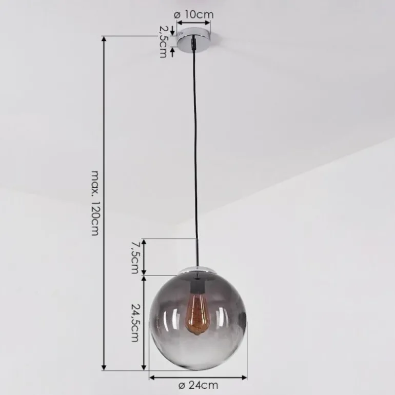 Suspension Degevos Chrome, 1 lumière