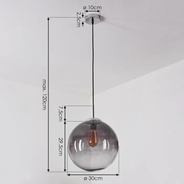 Suspension Degevos Chrome, 1 lumière