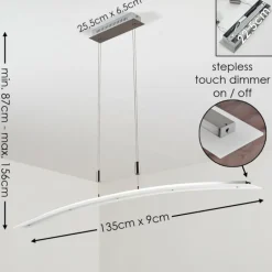 Suspension Delaware LED Argenté, 1 lumière