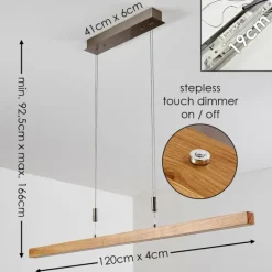 Suspension Deshka LED Argenté, 1 lumière