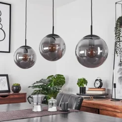 Suspension Doussal Noir, 3 lumières