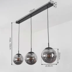 Suspension Doussal Noir, 3 lumières
