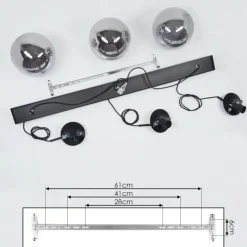 Suspension Doussal Noir, 3 lumières