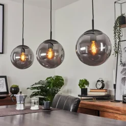 Suspension Doussal Noir, 3 lumières