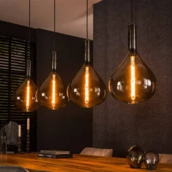 Suspension Drop Anthracite, 4 lumières