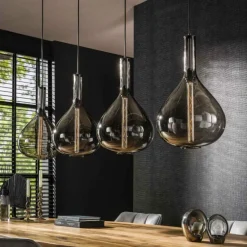 Suspension Drop Anthracite, 4 lumières