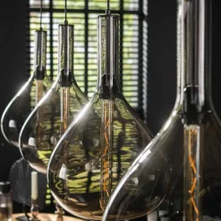 Suspension Drop Anthracite, 4 lumières