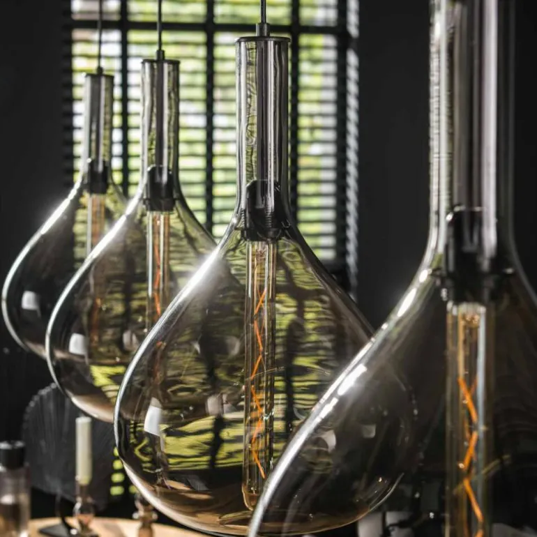 Suspension Drop Anthracite, 4 lumières