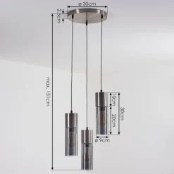 Suspension Dulcita Nickel mat, 3 lumières