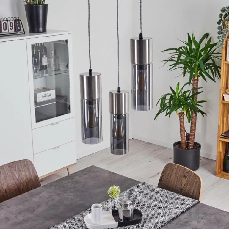 Suspension Dulcita Nickel mat, 3 lumières