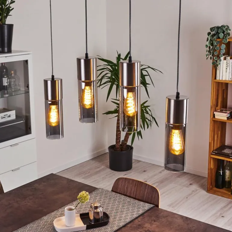 Suspension Dulcita Nickel mat, 4 lumières