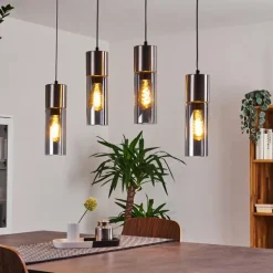 Suspension Dulcita Nickel mat, 4 lumières