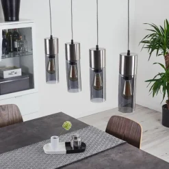 Suspension Dulcita Nickel mat, 4 lumières