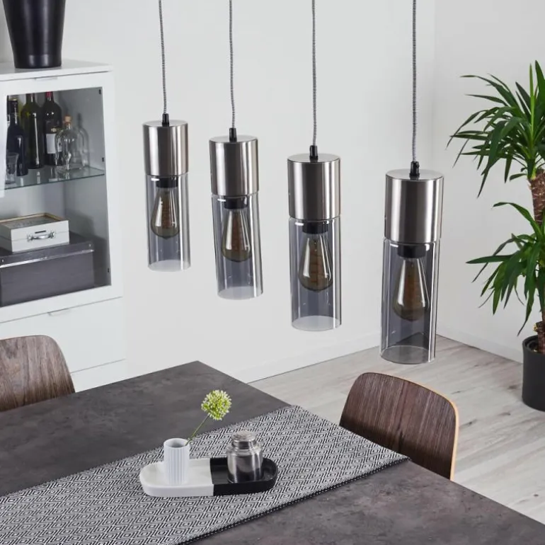 Suspension Dulcita Nickel mat, 4 lumières