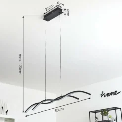 Suspension Eaglesham LED Noir, 1 lumière