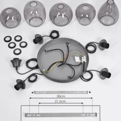 Suspension Echallens Noir, 5 lumières