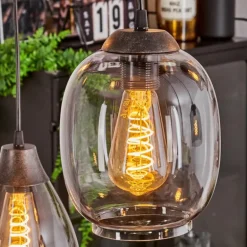 Suspension Echallens Noir, 7 lumières