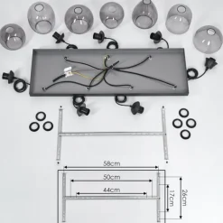 Suspension Echallens Noir, 7 lumières