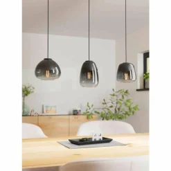 Suspension Eglo AGUILARES Noir, 3 lumières