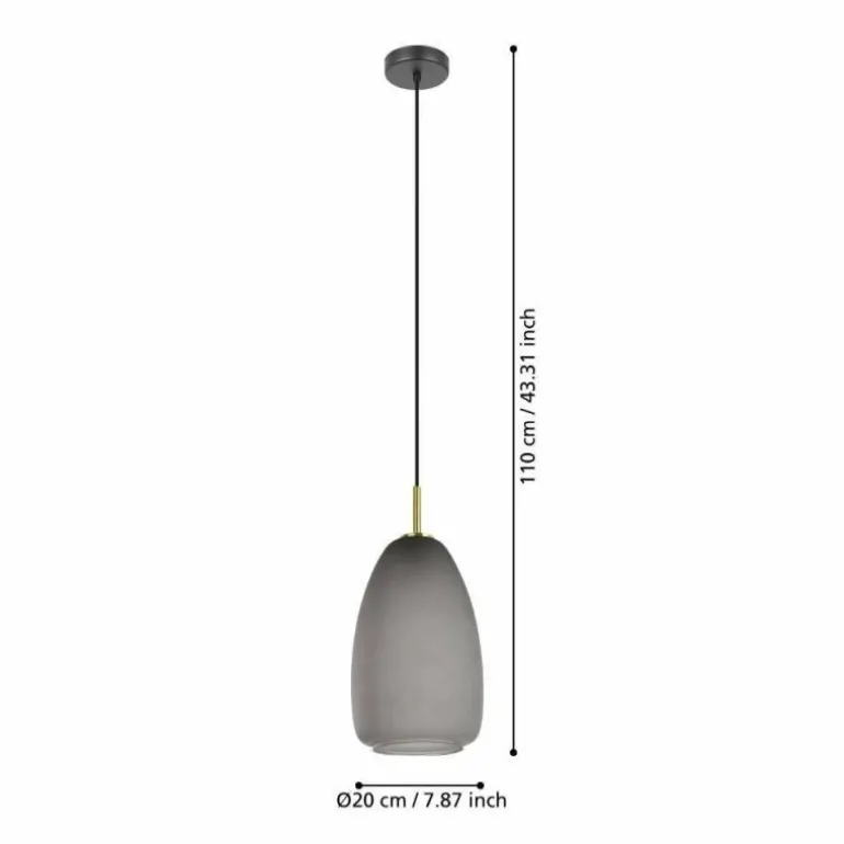 Suspension Eglo ALOBRASE Laiton, Noir, 1 lumière