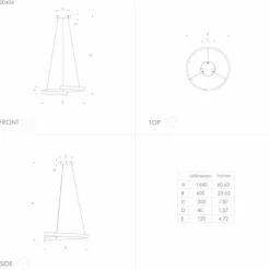 Suspension Eglo ANDABAIA-Z LED Noir, 1 lumière