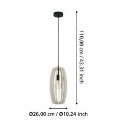Suspension Eglo BAJAZZARA Noir, 1 lumière