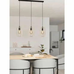 Suspension Eglo BAJAZZARA Noir, 3 lumières