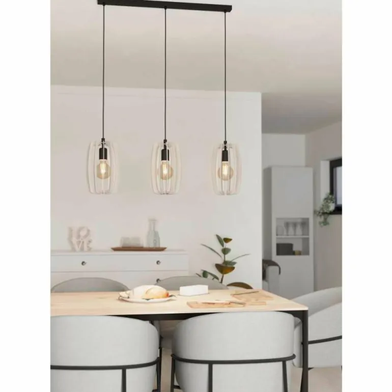 Suspension Eglo BAJAZZARA Noir, 3 lumières