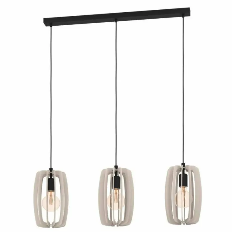 Suspension Eglo BAJAZZARA Noir, 3 lumières