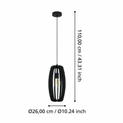 Suspension Eglo BAJAZZARA Noir, 1 lumière