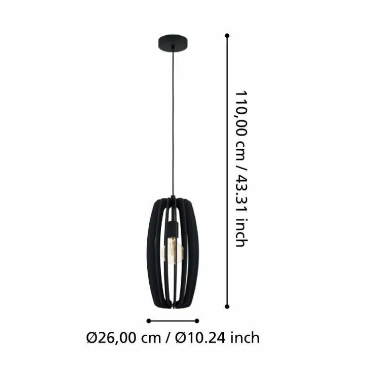 Suspension Eglo BAJAZZARA Noir, 1 lumière