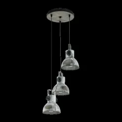 Suspension Eglo BARNSTAPLE Brun, Noir, 3 lumières