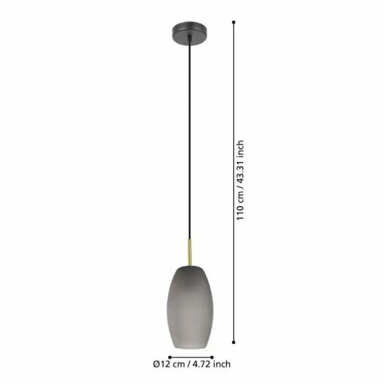 Suspension Eglo BATISTA Laiton, Noir, 1 lumière