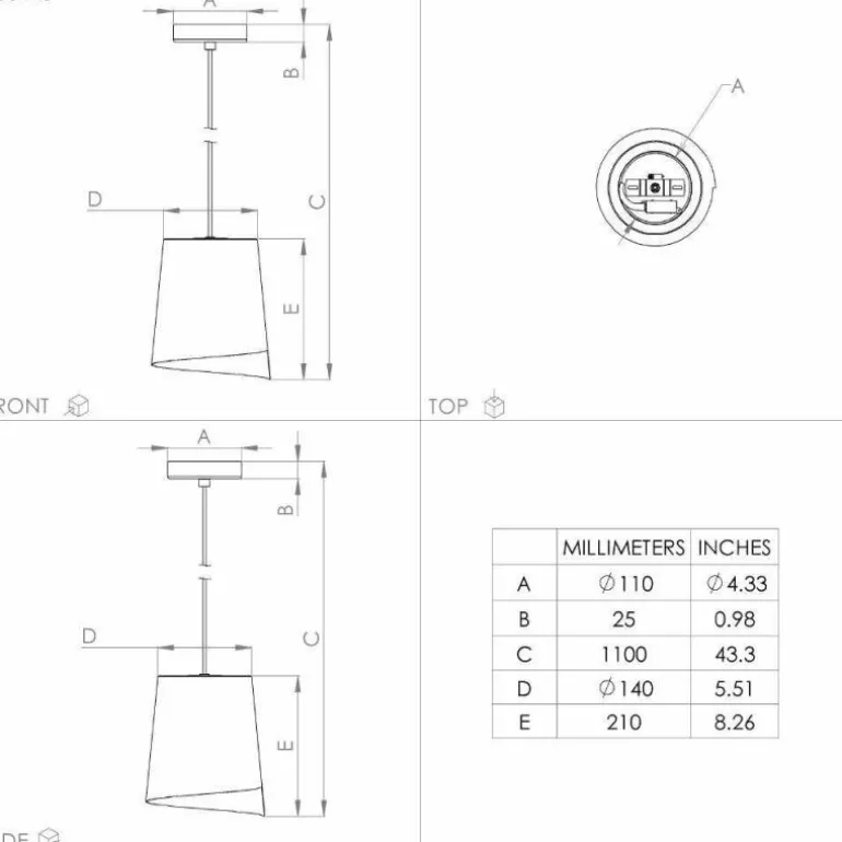 Suspension Eglo BOLIVIA Noir, 1 lumière