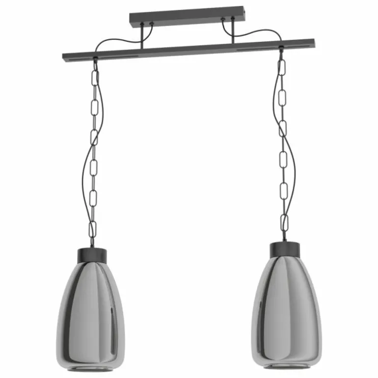 Suspension Eglo BRICKFIELD Noir, 2 lumières