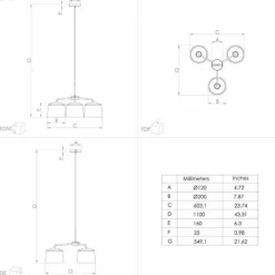 Suspension Eglo CAGUANES Noir, Blanc, 3 lumières