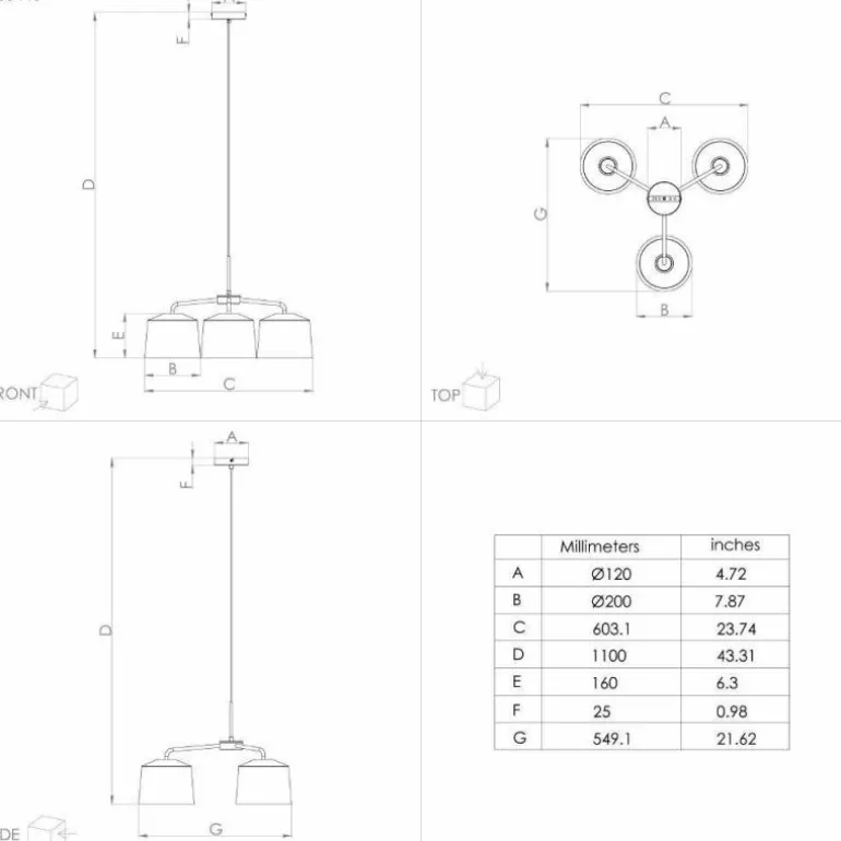 Suspension Eglo CAGUANES Noir, Blanc, 3 lumières