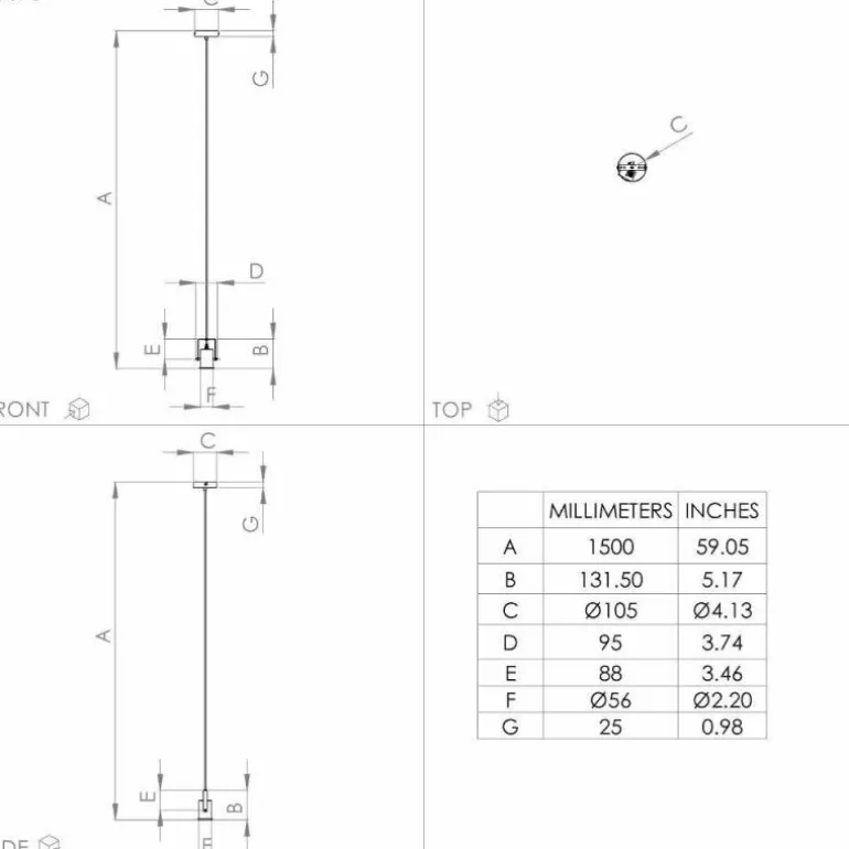Suspension Eglo CALARI Noir, 1 lumière