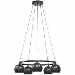 Suspension EGLO CANTALLOPS Noir, 5 lumières
