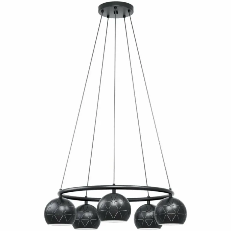 Suspension EGLO CANTALLOPS Noir, 5 lumières