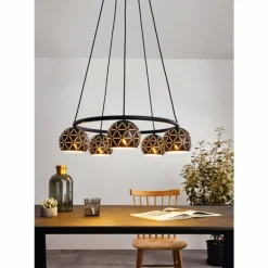 Suspension EGLO CANTALLOPS Noir, 5 lumières