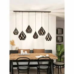 Suspension Eglo CARLTON Cuivre, Noir, 6 lumières