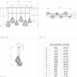 Suspension Eglo CARLTON Cuivre, Noir, 6 lumières