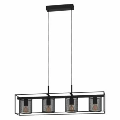 Suspension Eglo CATTERICK Noir, 4 lumières